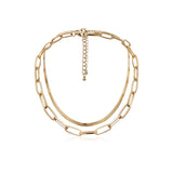 Simple Double Snake Bone Cross Chain Necklace – Jewelry Gift Ideas — 3