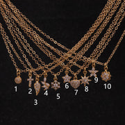 Zircon Collarbone Chain Flower Pendant Necklace – Jewelry Gift Ideas — 6