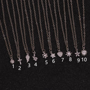 Zircon Collarbone Chain Flower Pendant Necklace – Jewelry Gift Ideas — 5