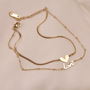 Trendy Double-sided Titanium Steel Double-layer Love – Gifts for Her — 4