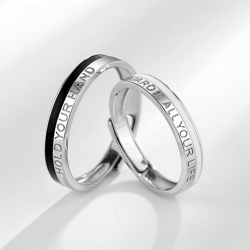 Fashionable English Geometric Open Ring – Stylish Gifts — 1