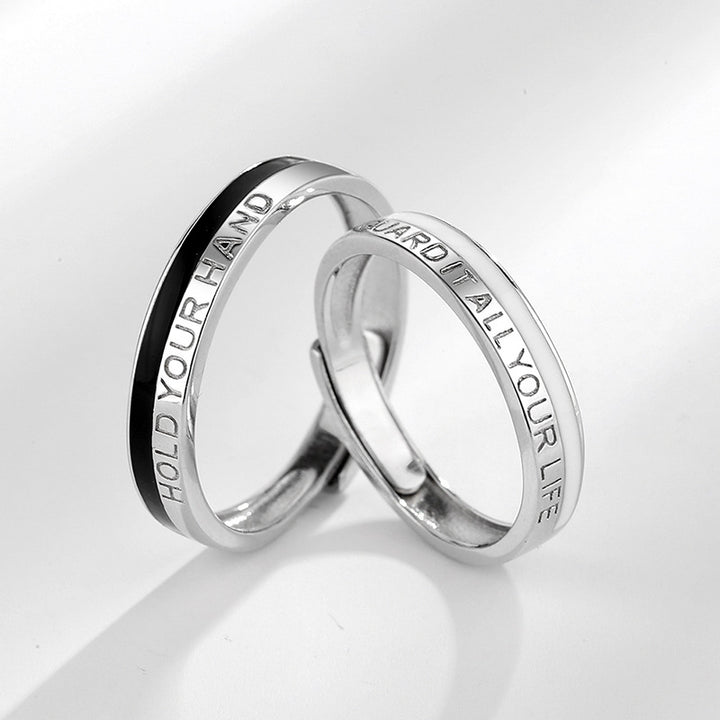 Fashionable English Geometric Open Ring – Stylish Gifts — 1
