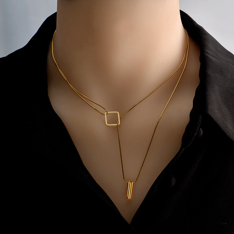 Titanium Steel Temperament Multilayer Clavicle Chain – Everyday Gifts — 1