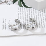Ouro Grande Argola Brincos Geometria Coreana Metal – Surprise Gifts — 4