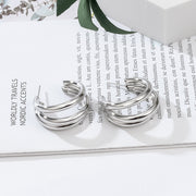 Ouro Grande Argola Brincos Geometria Coreana Metal – Surprise Gifts — 4