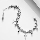 Fashion Titanium Steel Cross Double Layer Bracelet – Stylish Gifts — 2