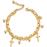 Fashion Titanium Steel Cross Double Layer Bracelet – Stylish Gifts — 3
