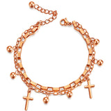 Fashion Titanium Steel Cross Double Layer Bracelet – Stylish Gifts — 7