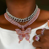 Full Diamond Butterfly Necklace Cute Butterfly – Jewelry Gift Ideas — 1