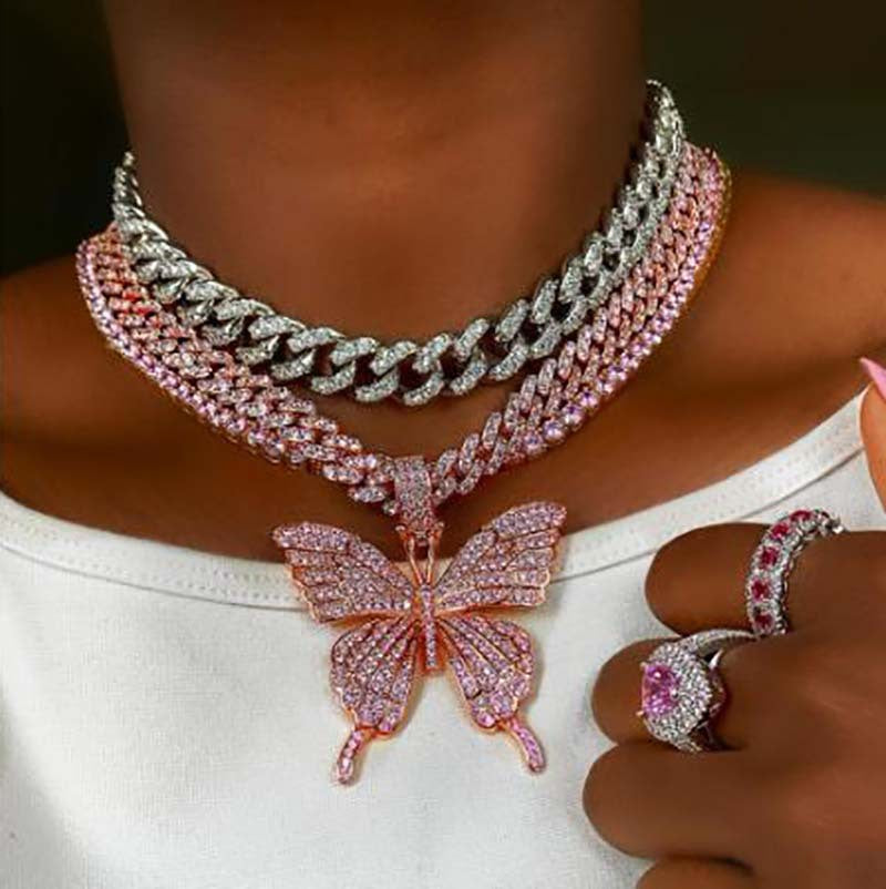 Full Diamond Butterfly Necklace Cute Butterfly – Jewelry Gift Ideas — 1