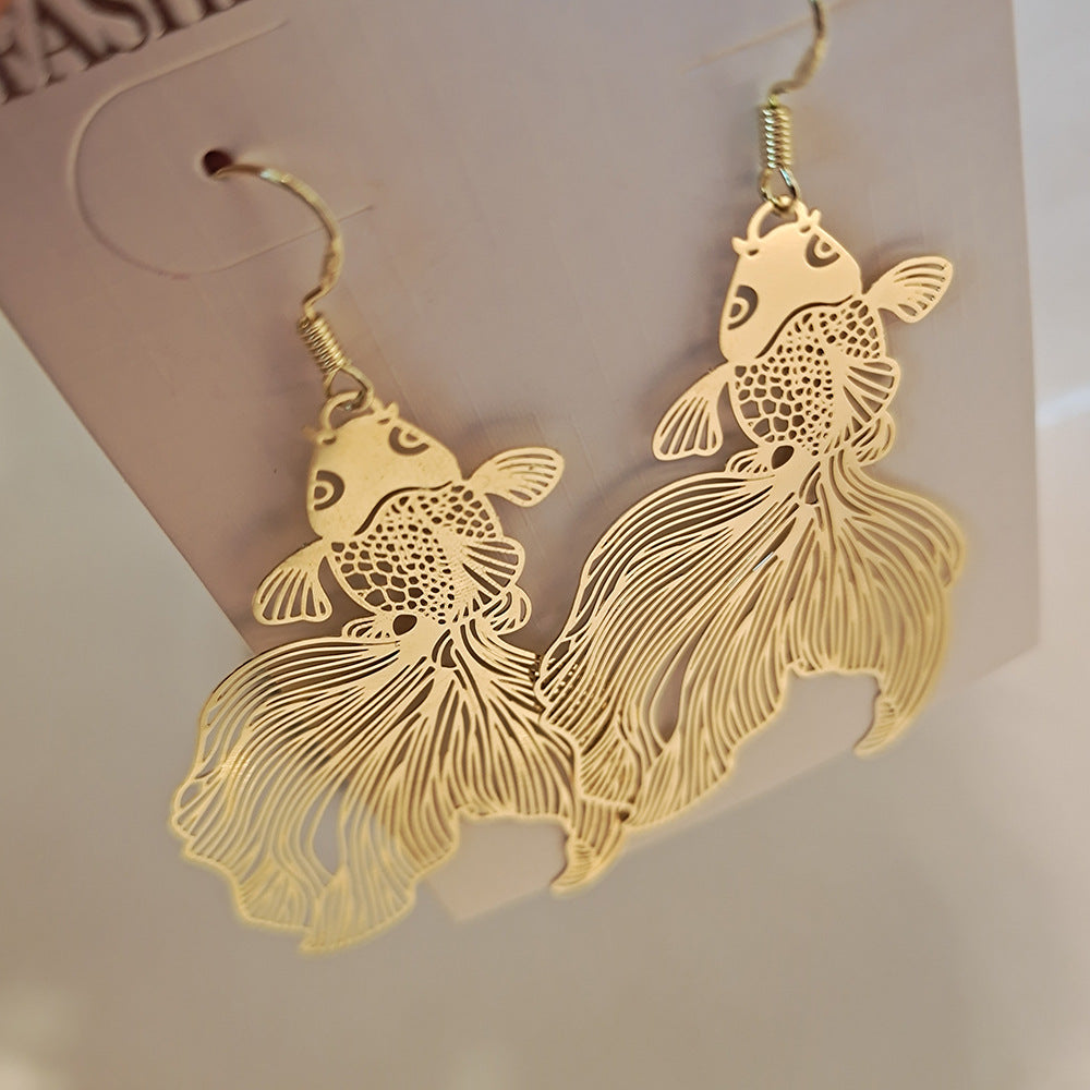Koi Goldfish Ji Niche Earrings Personalized Fish Tail – Gift Ideas — 1