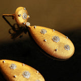 Brushed Water Drop Design Earrings S925 Silver Gold – Gifts for Her — 5