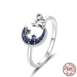 Simple And Popular Sterling Silver Moon Cat Ring – Cat Lover Gifts — 3