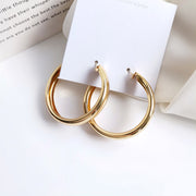 Simple Metal Texture With Large Individual Earrings – Thoughtful Gifts — 3