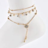 Golden Ladies Multilayer Circle Diamond Anklet – Gift Ideas — 3