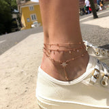 Golden Ladies Multilayer Circle Diamond Anklet – Gift Ideas — 1