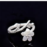 Sterling Silver Cherry Blossom Ring Korean Fashion – Stylish Gifts — 4