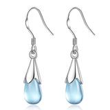 Blue Water Drop Earrings Long Tassel Sen – Stylish Gifts — 4