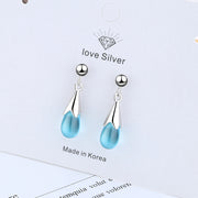 Blue Water Drop Earrings Long Tassel Sen – Stylish Gifts — 5