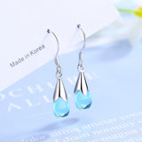 Blue Water Drop Earrings Long Tassel Sen – Stylish Gifts — 2
