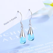 Blue Water Drop Earrings Long Tassel Sen – Stylish Gifts — 2