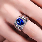 18K Gold Inlaid Blue Crystal Engagement Ring – Gifts for Couples — 2