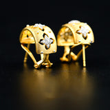 Hollow Four Leaf Clover Earrings S925 Silver Gold – Surprise Gifts — 5