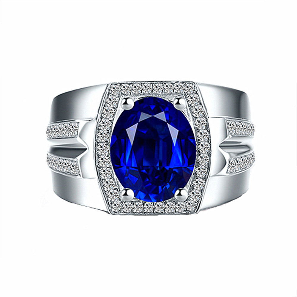 Sapphire Ring with 18K Gold Plated and Blue – Gifts for Couples — 1