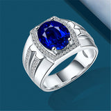 Sapphire Ring with 18K Gold Plated and Blue – Gifts for Couples — 4