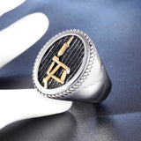 Personalized Retro Men's Titanium Steel Ring – Gifts for Him — 2