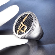 Personalized Retro Men's Titanium Steel Ring – Gifts for Him — 2