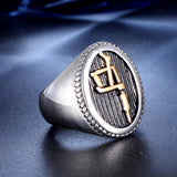 Personalized Retro Men's Titanium Steel Ring – Gifts for Him — 5