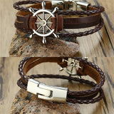 Alloy Ship Helmsman Rope Black Brown Men's Trendy – Jewelry Gift Ideas — 4
