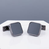 Mens Cufflinks Black Face Grey Copper Sleeve Stud – Stylish Gifts — 3
