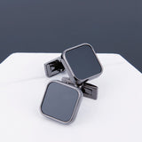 Mens Cufflinks Black Face Grey Copper Sleeve Stud – Stylish Gifts — 1