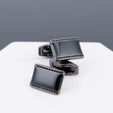 Mens Cufflinks Black Face Grey Copper Sleeve Stud – Stylish Gifts — 7