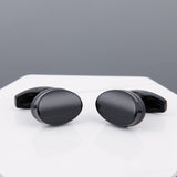 Mens Cufflinks Black Face Grey Copper Sleeve Stud – Stylish Gifts — 4