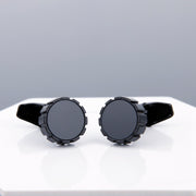 Mens Cufflinks Black Face Grey Copper Sleeve Stud – Stylish Gifts — 5