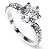 Classic Crystal Rose Gold Six-claw Diamond Ring – Gifts for Couples — 1