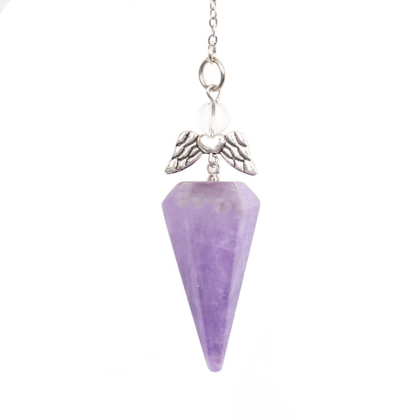 White Crystal Hexagonal Cone Pendant Jewelry – Jewelry Gift Ideas — 1