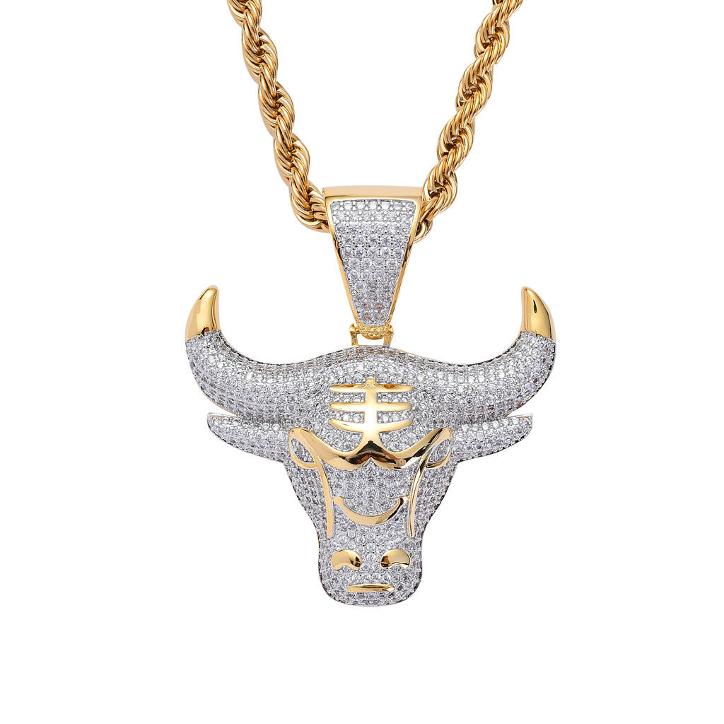 Pendant Micro-inlaid Zircon Bull Head Pendant – Jewelry Gift Ideas — 1