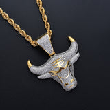 Pendant Micro-inlaid Zircon Bull Head Pendant – Jewelry Gift Ideas — 4