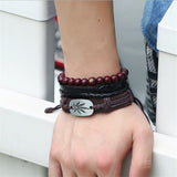 Simple Retro Braided Cowhide Bracelet Alloy Maple – Jewelry Gift Ideas — 3
