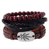 Simple Retro Braided Cowhide Bracelet Alloy Maple – Jewelry Gift Ideas — 4