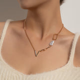 Geometric Hollow Box Pearl Necklace Women – Jewelry Gift Ideas — 5