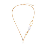 Geometric Hollow Box Pearl Necklace Women – Jewelry Gift Ideas — 4