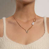 Geometric Hollow Box Pearl Necklace Women – Jewelry Gift Ideas — 1