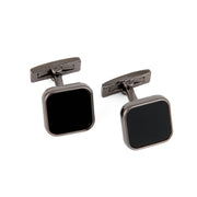Mens Cufflinks Black Face Grey Copper Sleeve Stud – Stylish Gifts — 8