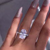 Large Oval Platinum Plated Zircon Ring – Holiday Gift Ideas — 2