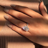 Large Oval Platinum Plated Zircon Ring – Holiday Gift Ideas — 4